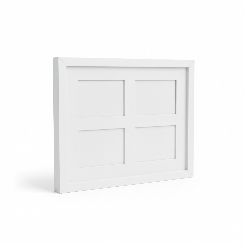 White Collage Photo Frame Multi-Opening - Front View