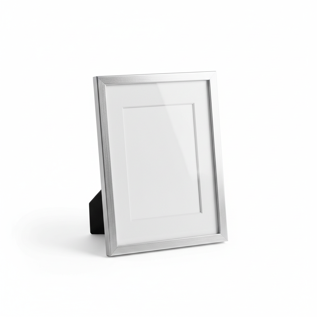 Silver Slim Metal Photo Frame 4x6 - Front View