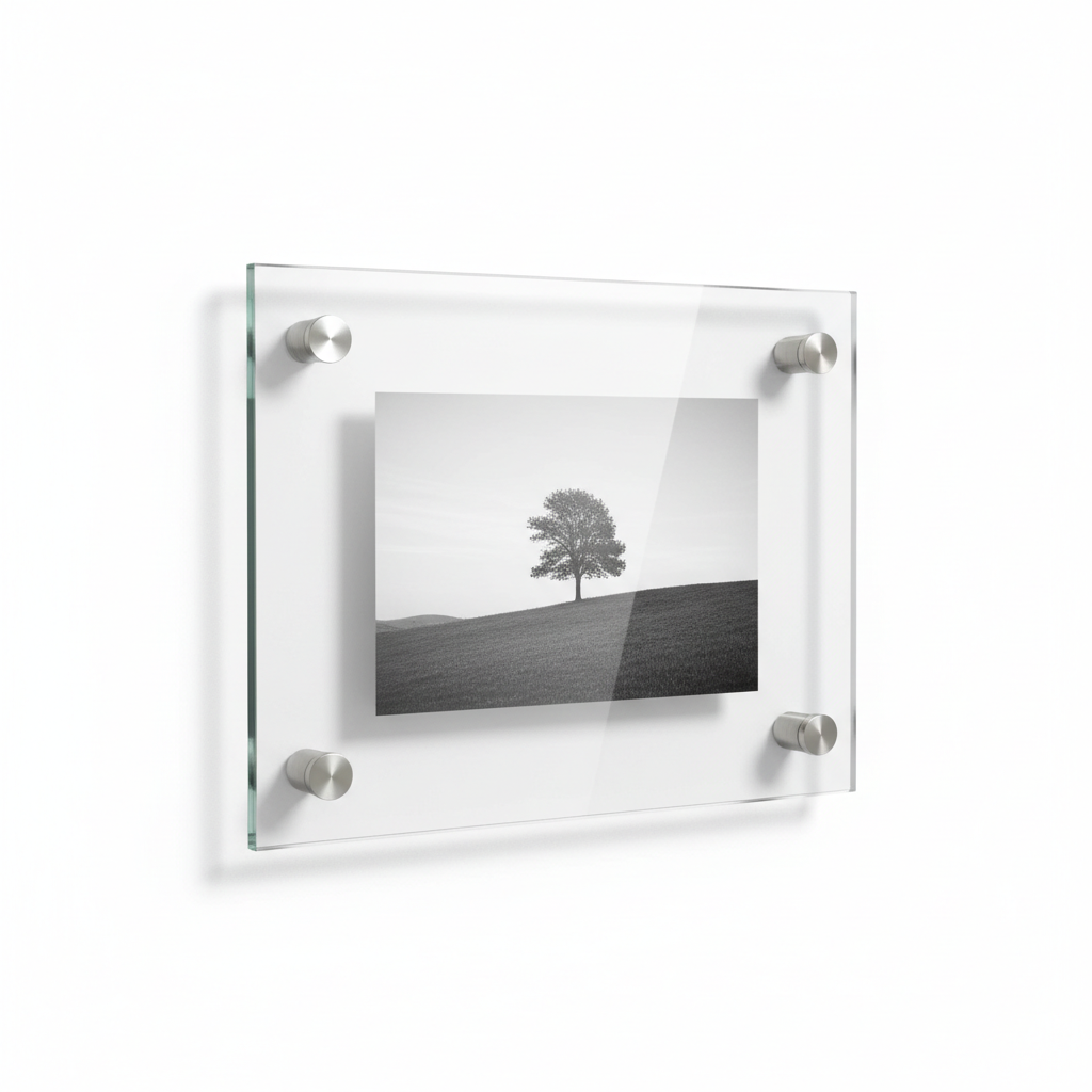 Floating Glass Photo Frame 8x10 - Front View