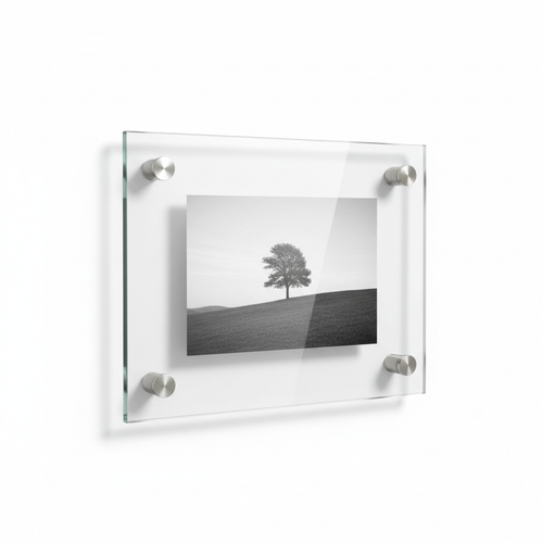 Floating Glass Photo Frame 8x10 - Front View